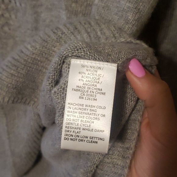 Jana Nordstrom Womens Size XS Sweater Cutouts Wool Angora Blend Long Sleeve Gray - Picture 5 of 6